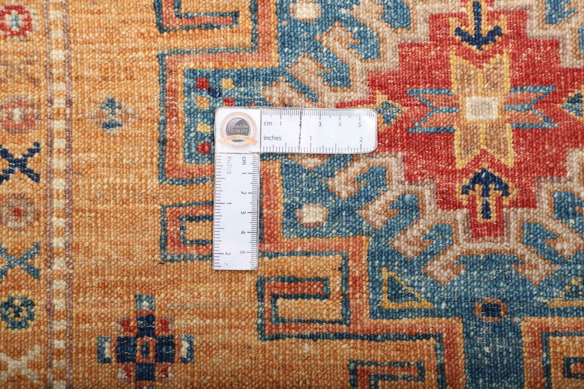 kazak-orientteppich-82-x-252cm-handgeknupft-geometrisch-wolle-8 Kazak Pakistani Rug — hand-knotted, 82 × 252 cm, Wool