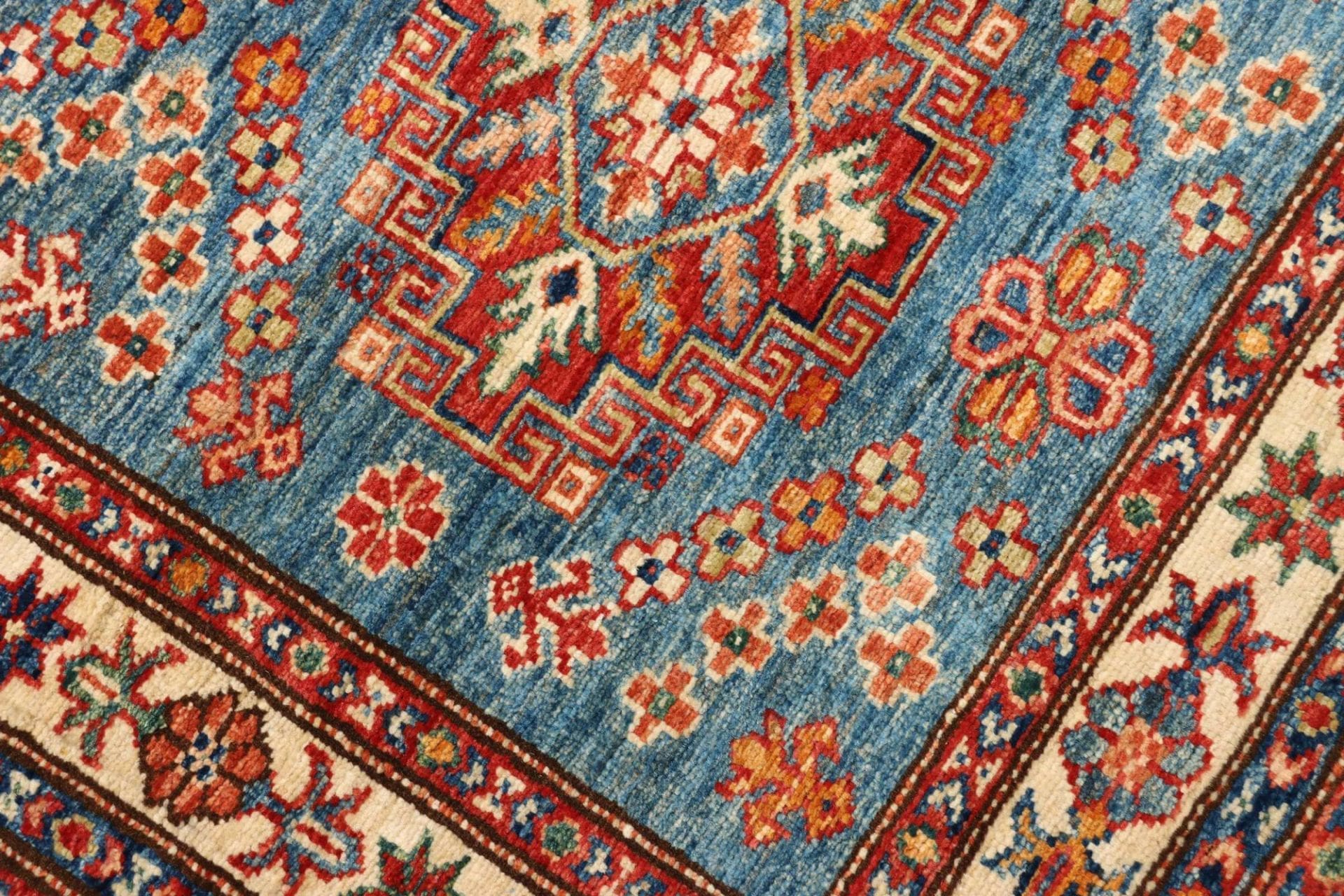 Hand-Knotted Wool Kazak Pakistani Rug, 84 × 295 cm