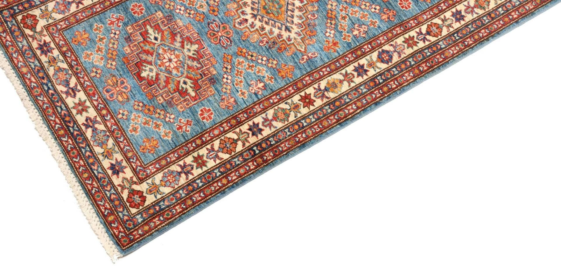 Hand-Knotted Wool Kazak Pakistani Rug, 84 × 295 cm