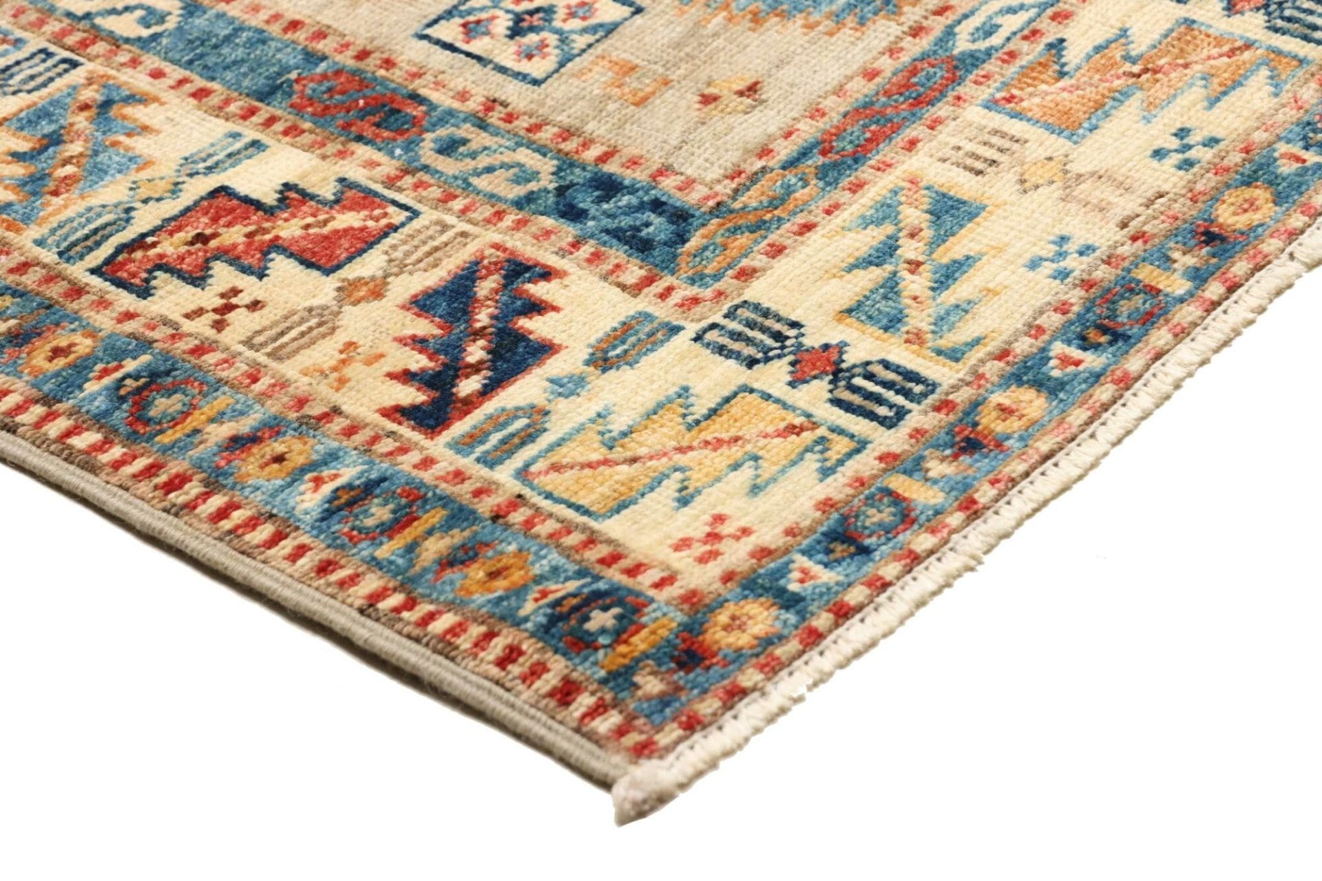 kazak-teppich-78-x-252cm-geometrisches-muster-handgeknupft-4 Kazak Pakistani Rug — hand-knotted, 78 × 252 cm, Wool