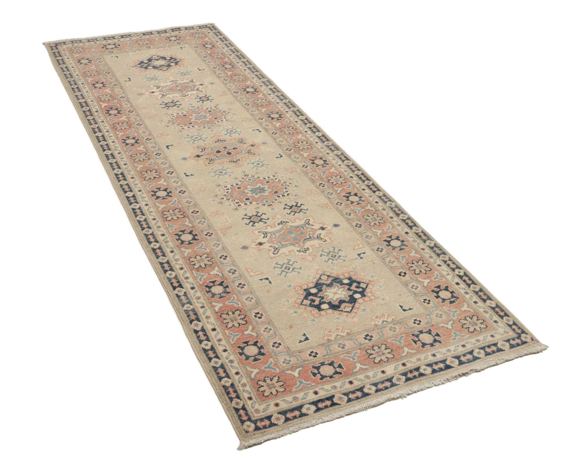 kazak-orientteppich-87-x-245-cm-handgeknupft-schurwolle-raritat-2 Kazak Pakistani Rug 87 × 245 cm, Wool, hand-knotted