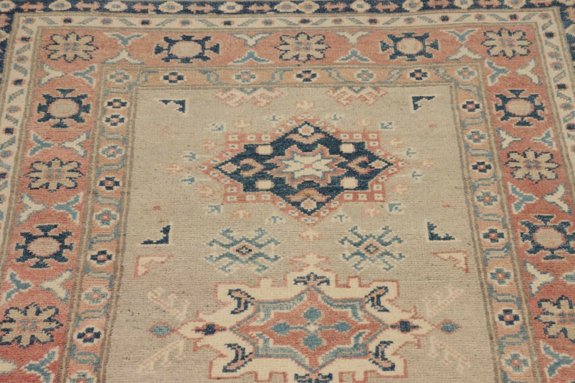 kazak-orientteppich-87-x-245-cm-handgeknupft-schurwolle-raritat-7 Kazak Pakistani Rug 87 × 245 cm, Wool, hand-knotted