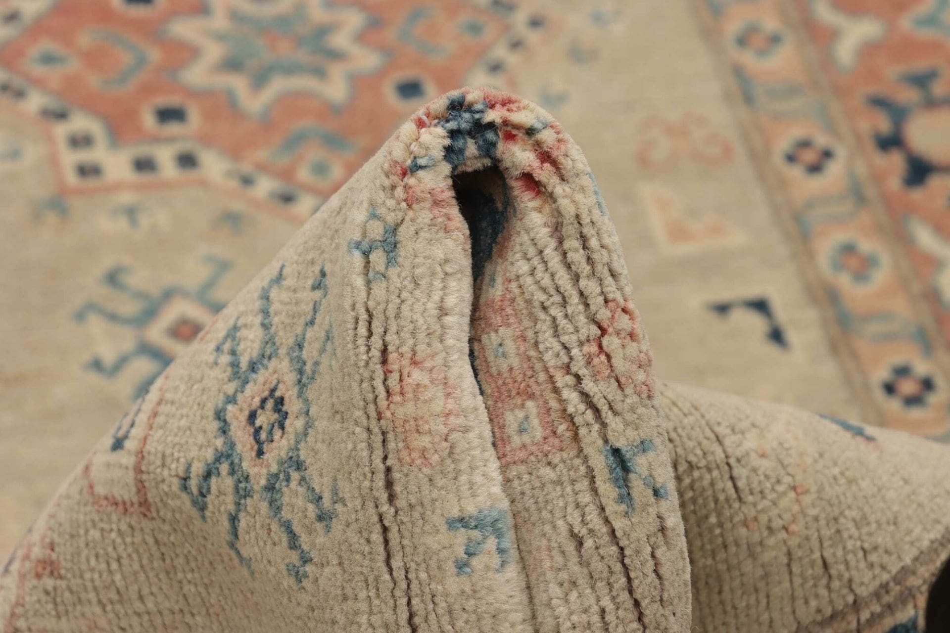 kazak-orientteppich-87-x-245-cm-handgeknupft-schurwolle-raritat-8 Kazak Pakistani Rug 87 × 245 cm, Wool, hand-knotted
