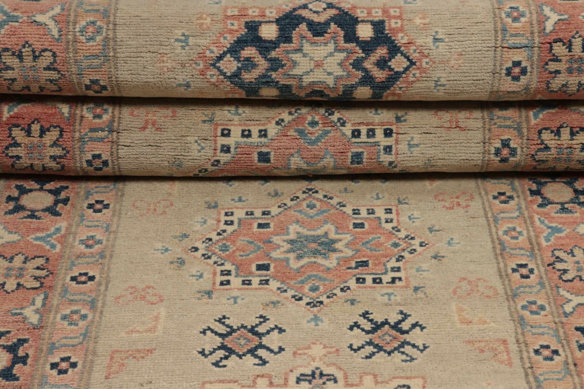 kazak-orientteppich-87-x-245-cm-handgeknupft-schurwolle-raritat-9 Kazak Pakistani Rug 87 × 245 cm, Wool, hand-knotted