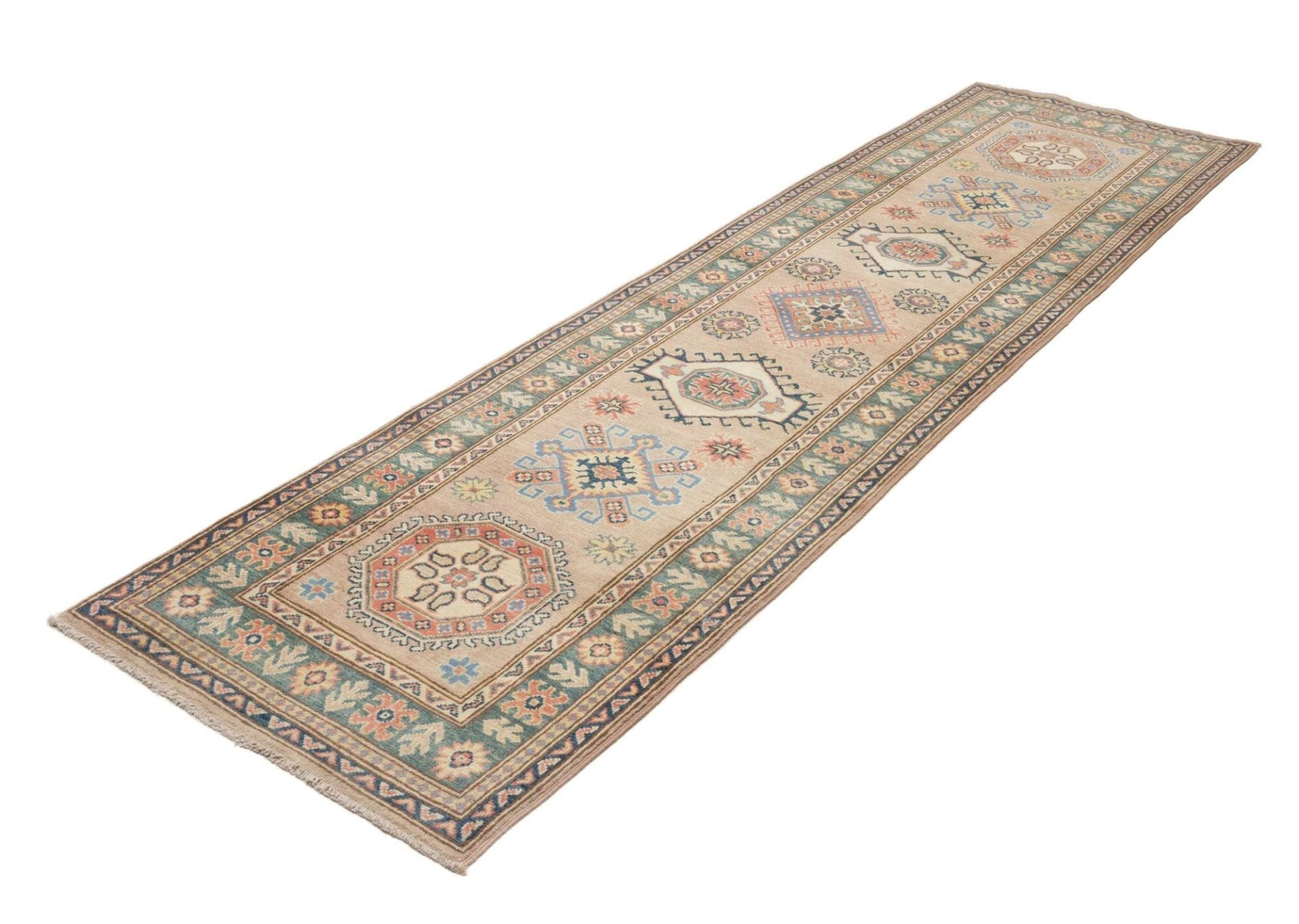Kazak Pakistani Rug — hand-knotted, 85 × 295 cm, Wool