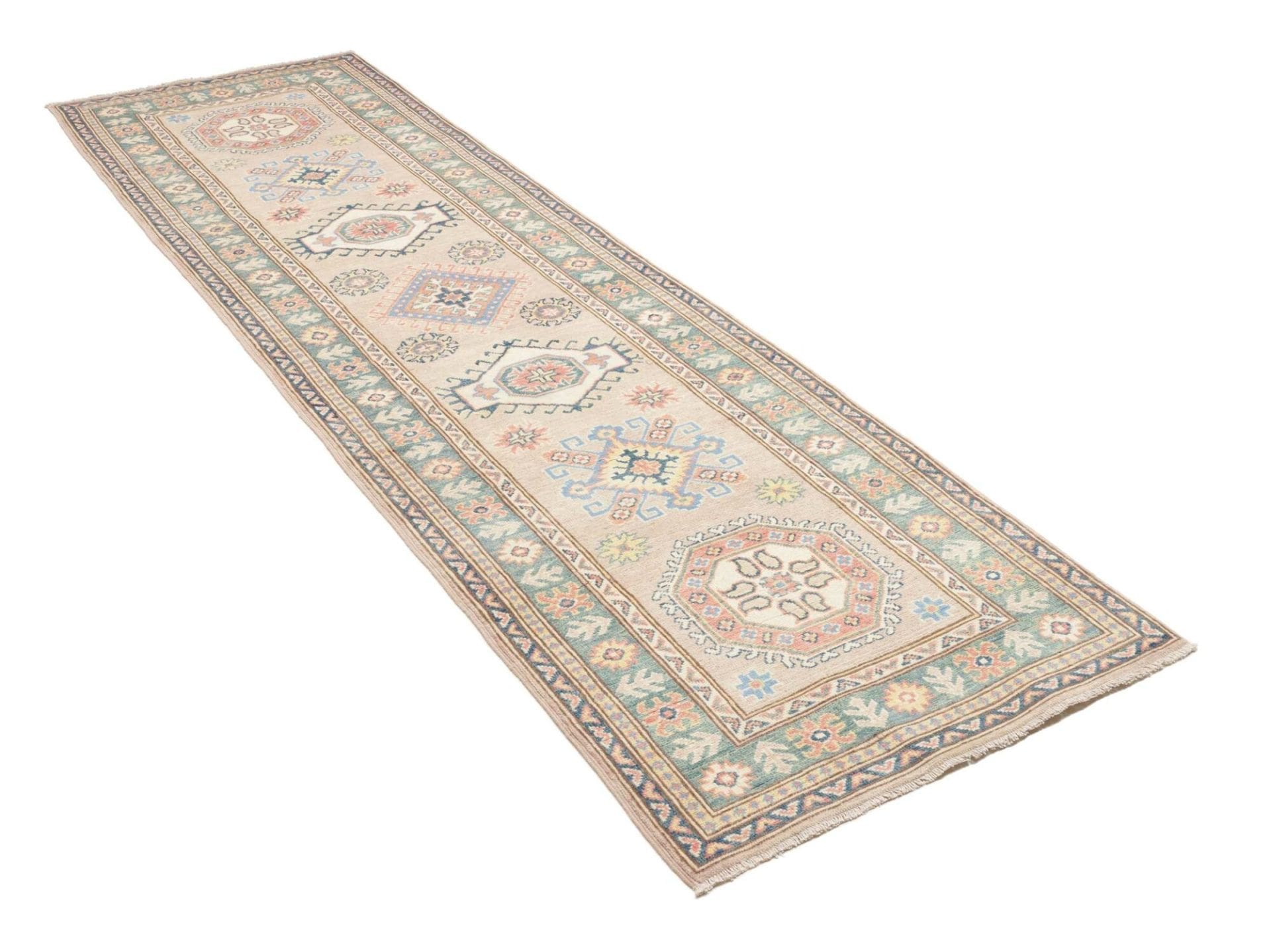 Kazak Pakistani Rug — hand-knotted, 85 × 295 cm, Wool