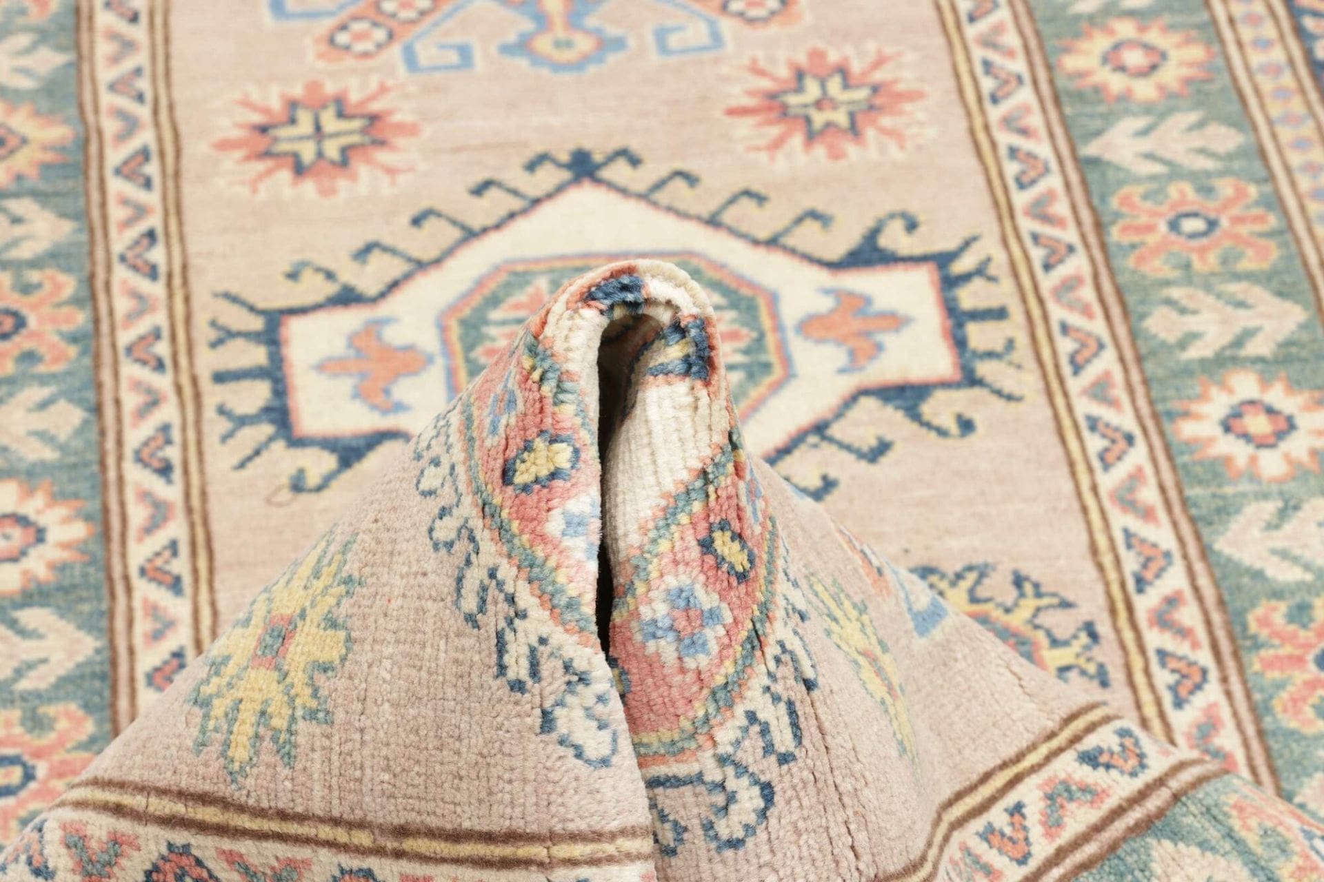 Kazak Pakistani Rug — hand-knotted, 85 × 295 cm, Wool