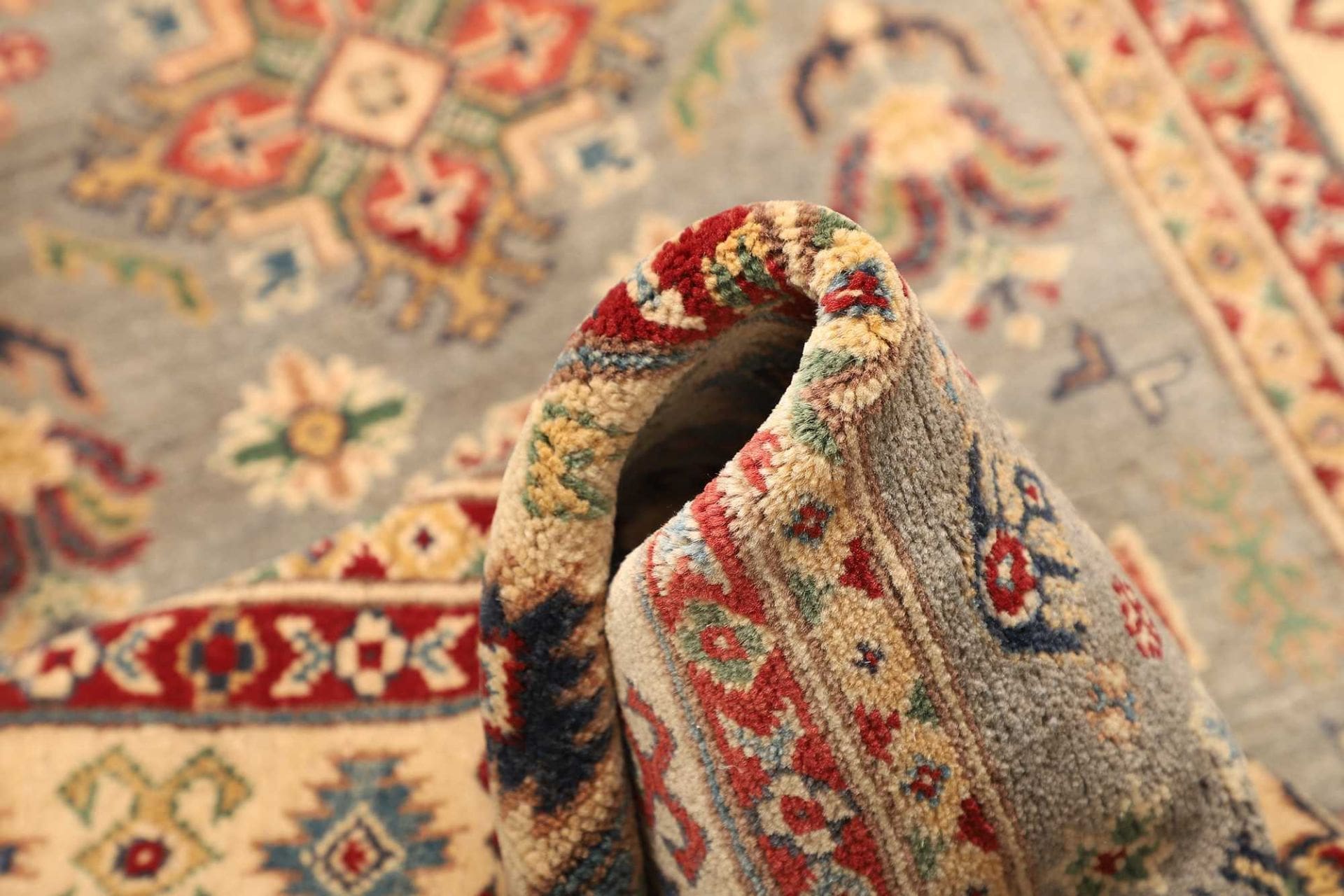 Kazak Afghan Rug 92 × 393 cm, Wool, hand-knotted