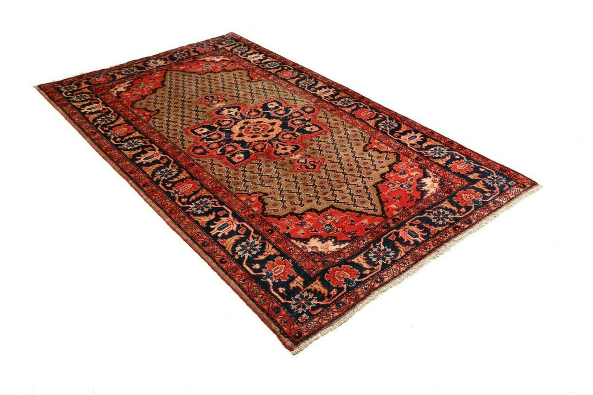 hamadan-teppich-135-x-228cm-herati-muster-schurwolle-handgeknupft-2 Hand-Knotted Wool Hamadan Herati Persian Rug, 135 × 228 cm