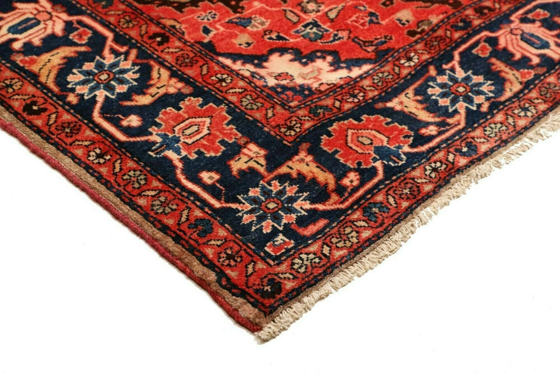 hamadan-teppich-135-x-228cm-herati-muster-schurwolle-handgeknupft-4 Hand-Knotted Wool Hamadan Herati Persian Rug, 135 × 228 cm