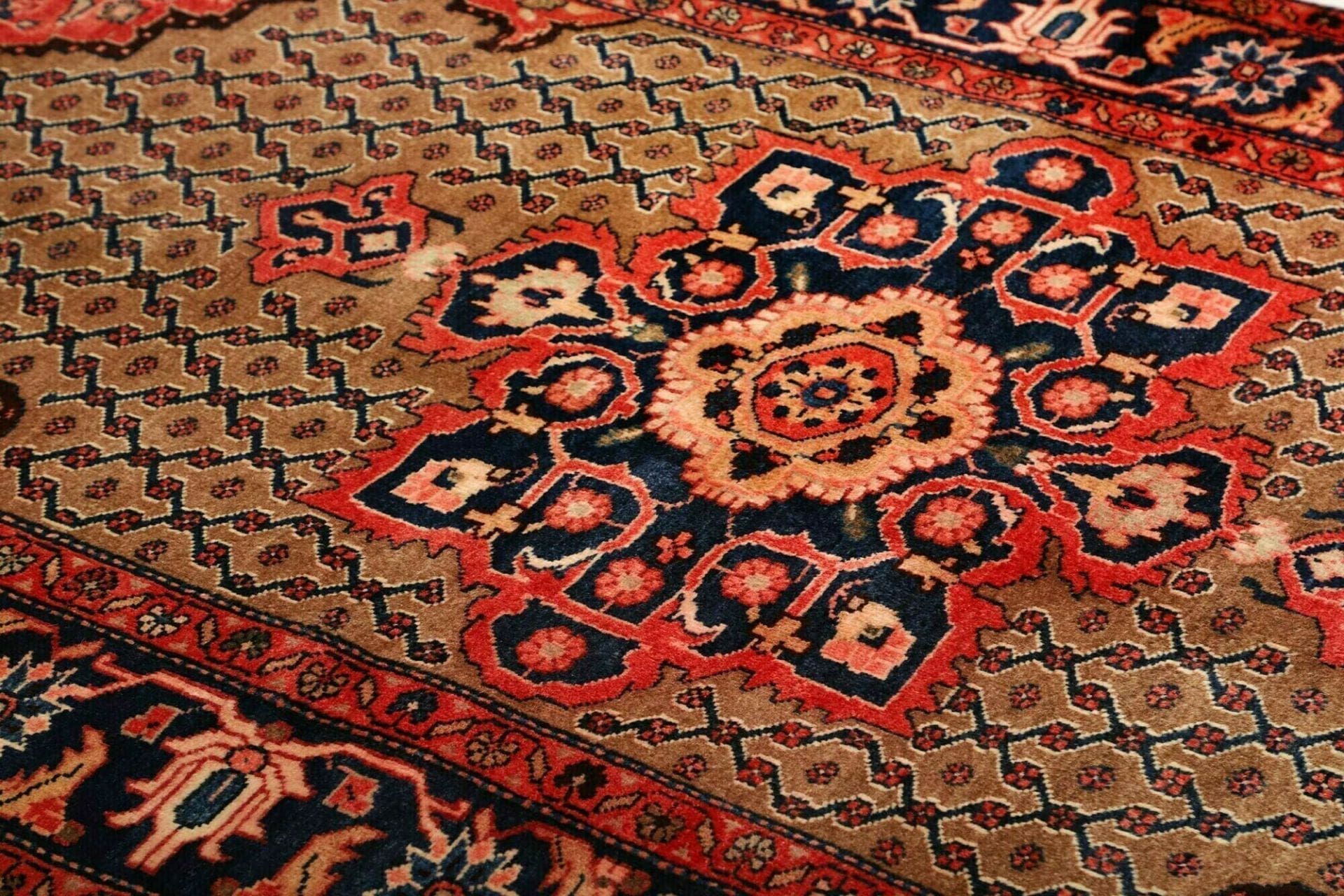 hamadan-teppich-135-x-228cm-herati-muster-schurwolle-handgeknupft-6 Hand-Knotted Wool Hamadan Herati Persian Rug, 135 × 228 cm