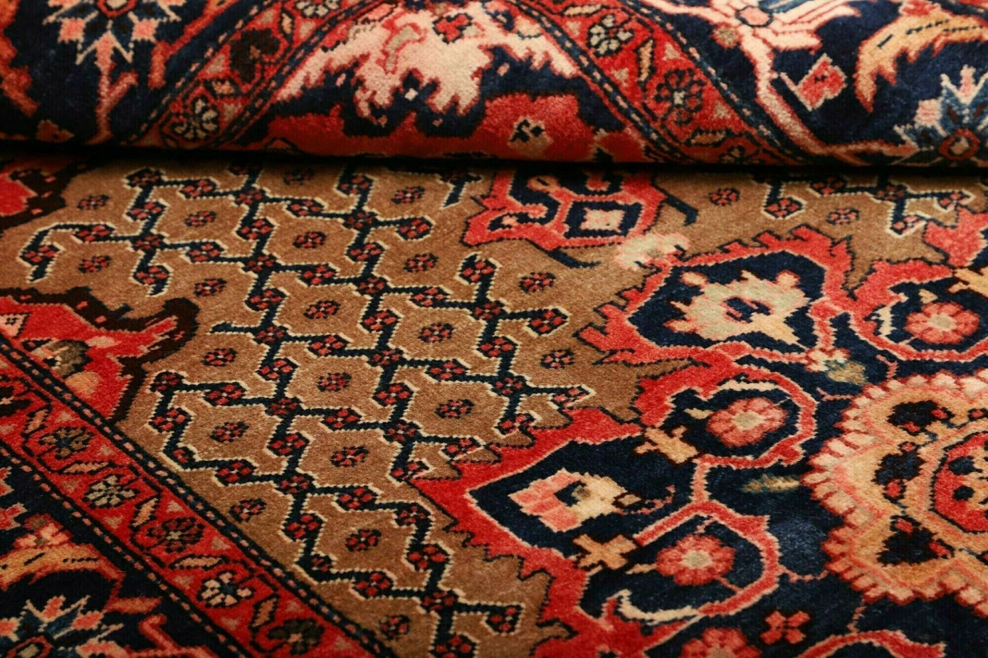 hamadan-teppich-135-x-228cm-herati-muster-schurwolle-handgeknupft-9 Hand-Knotted Wool Hamadan Herati Persian Rug, 135 × 228 cm