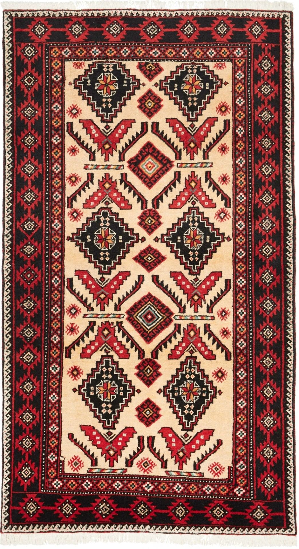 perserteppich-113-x-200cm-handgeknupft-schurwolle-florales-muster Hand-Knotted Wool Persian Rug, 113 × 200 cm