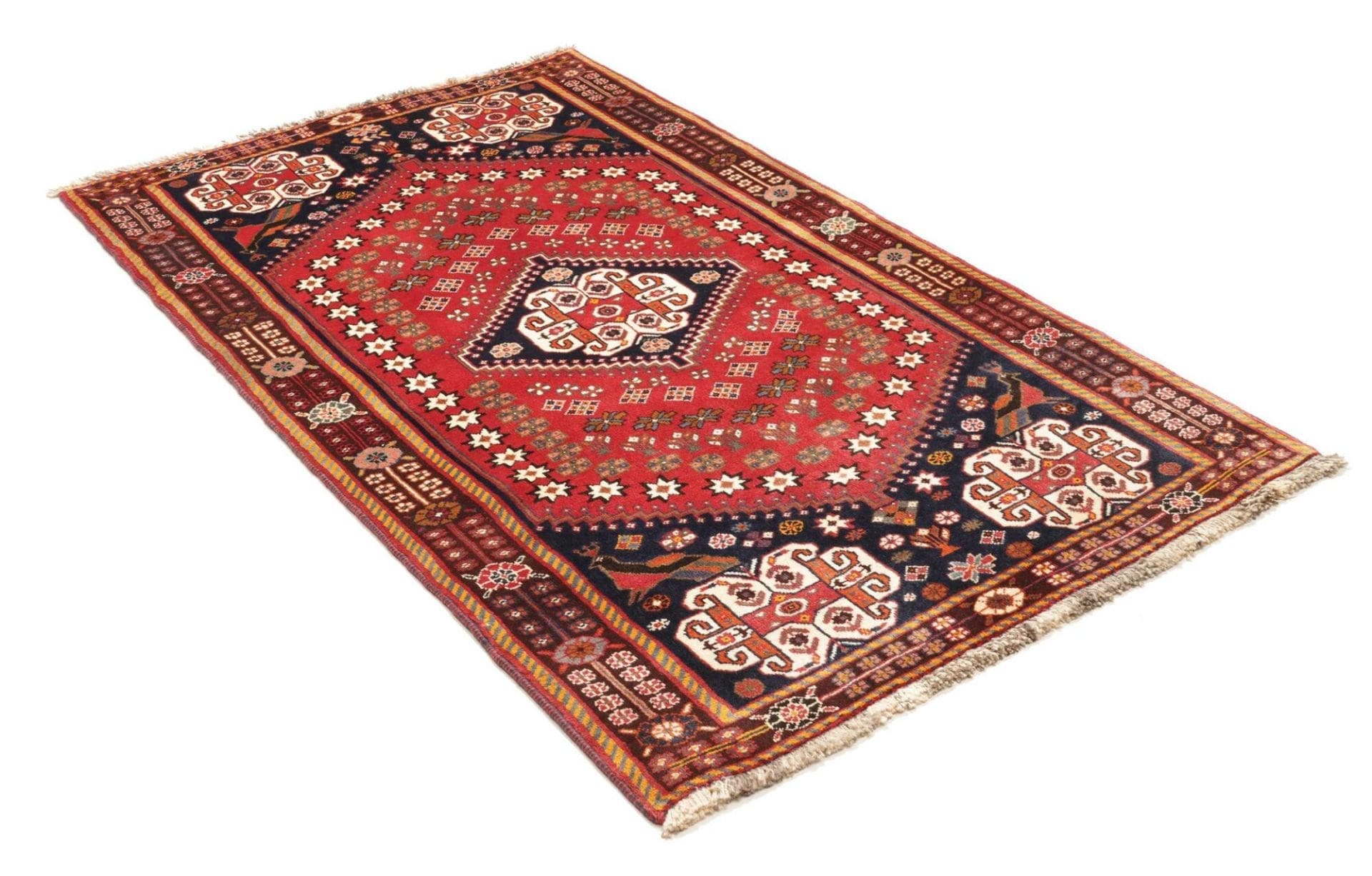 Hand-Knotted Wool Qashqai Persian Rug, 121 × 202 cm
