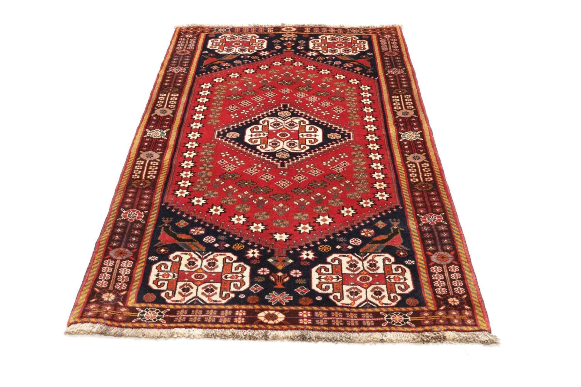 Hand-Knotted Wool Qashqai Persian Rug, 121 × 202 cm