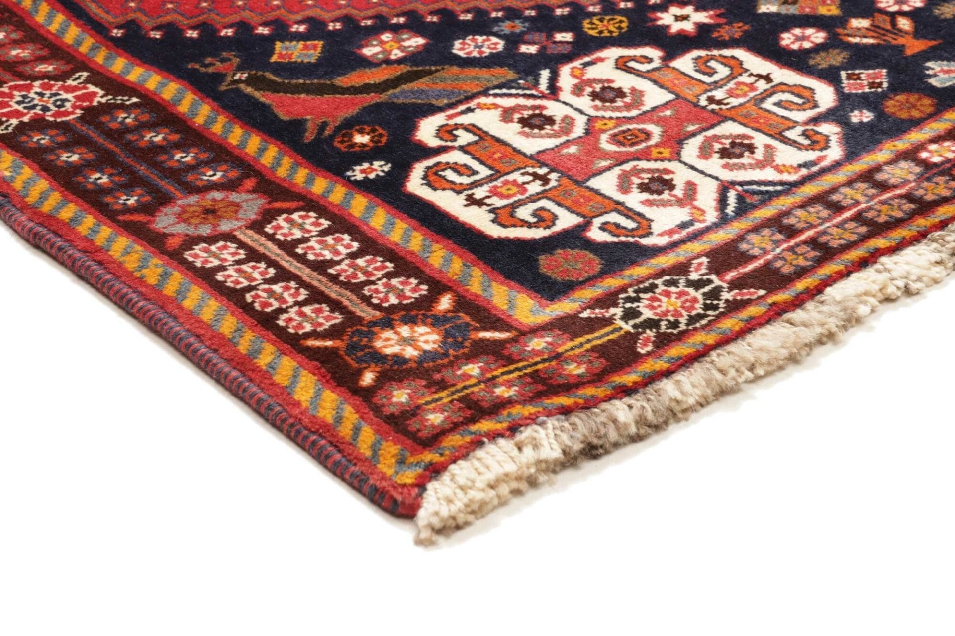 Hand-Knotted Wool Qashqai Persian Rug, 121 × 202 cm