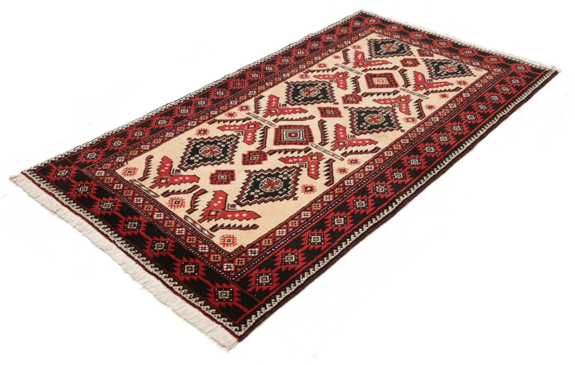 perserteppich-113-x-200cm-handgeknupft-schurwolle-florales-muster-1 Hand-Knotted Wool Persian Rug, 113 × 200 cm