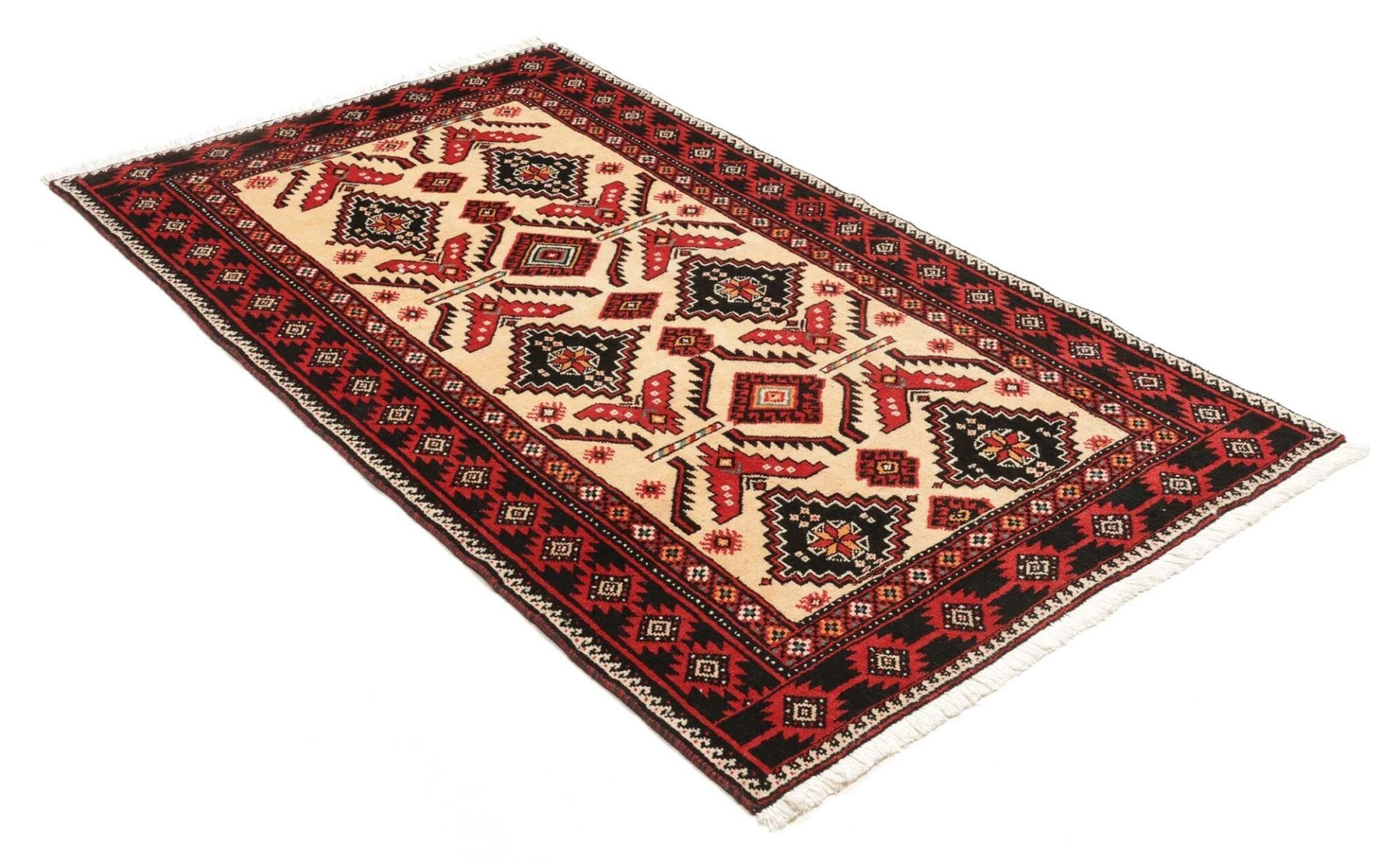 perserteppich-113-x-200cm-handgeknupft-schurwolle-florales-muster-2 Hand-Knotted Wool Persian Rug, 113 × 200 cm