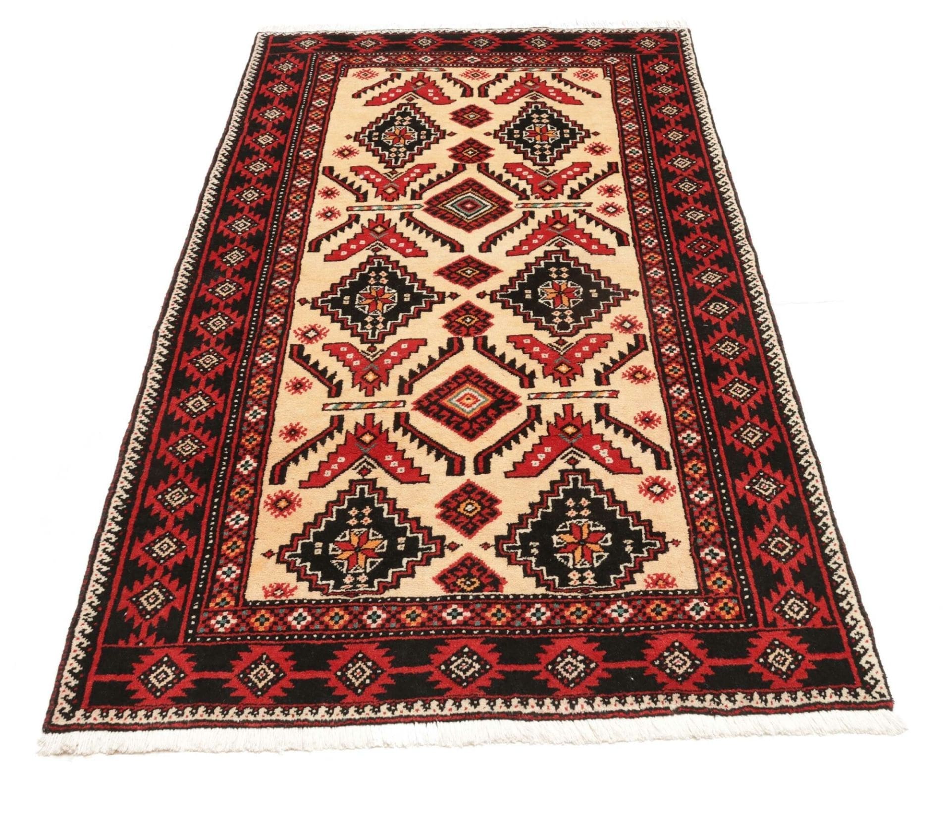 perserteppich-113-x-200cm-handgeknupft-schurwolle-florales-muster-3 Hand-Knotted Wool Persian Rug, 113 × 200 cm