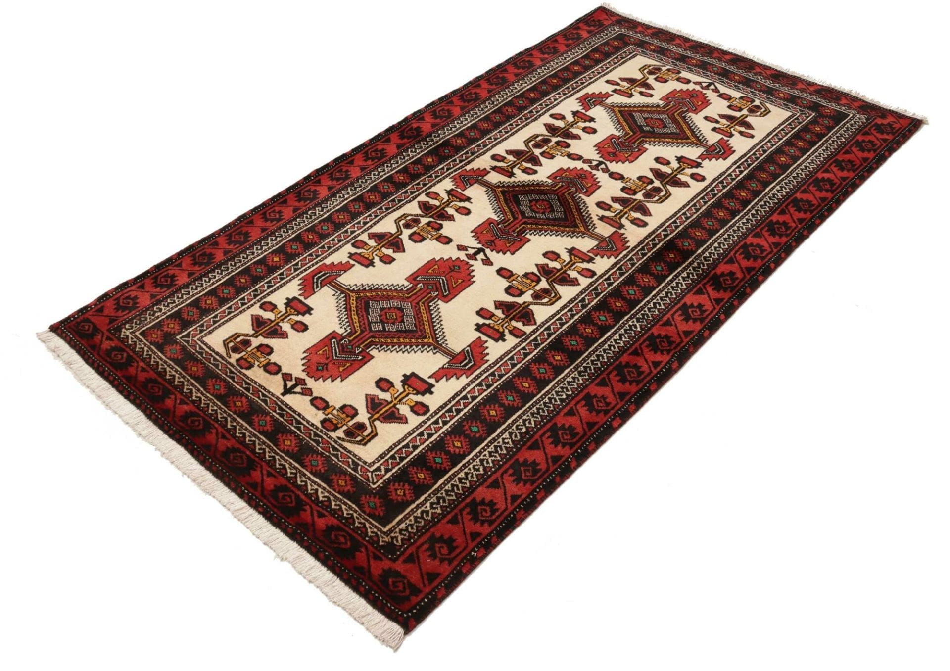 Hand-Knotted Wool Persian Rug, 111 × 194 cm