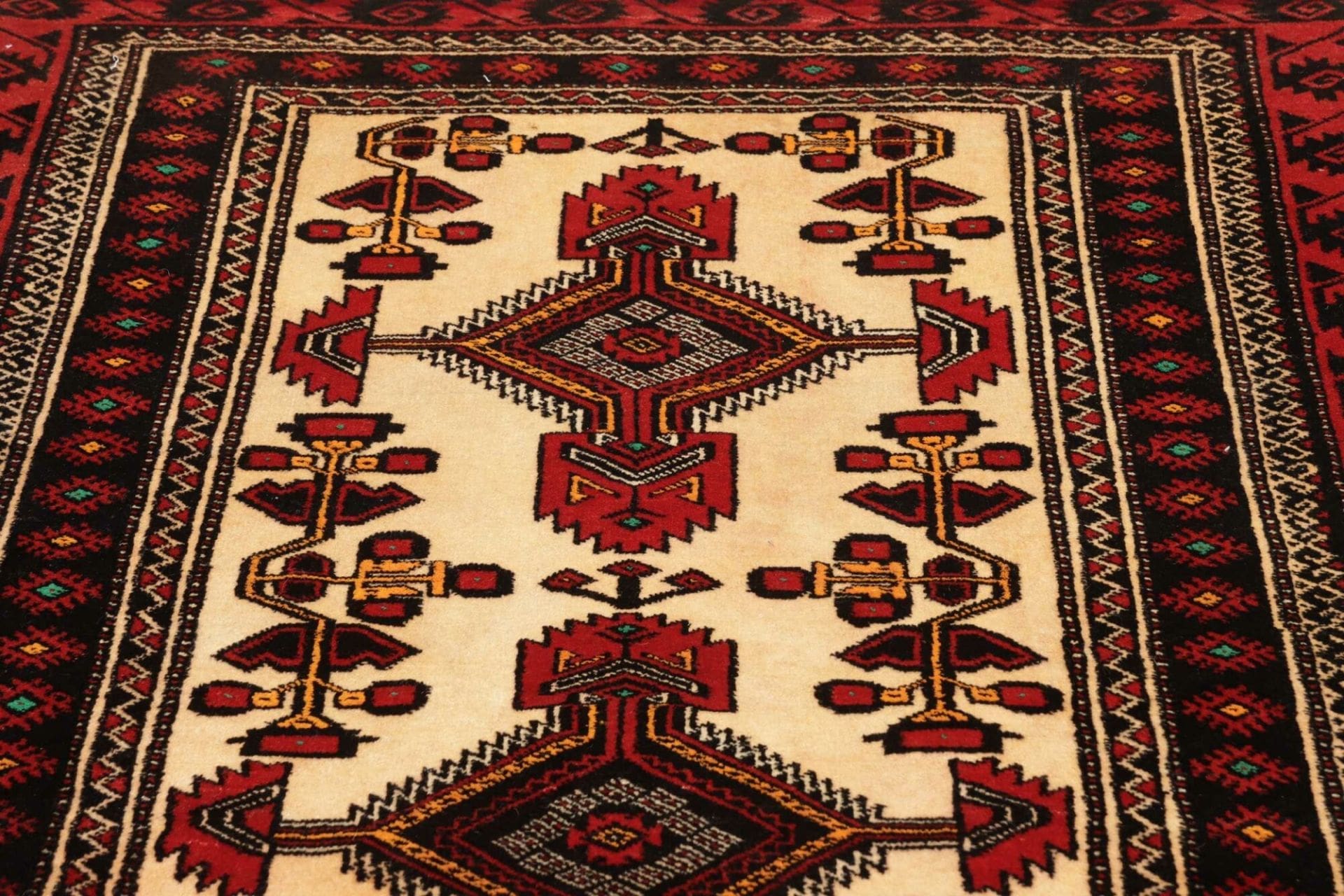 Hand-Knotted Wool Persian Rug, 111 × 194 cm