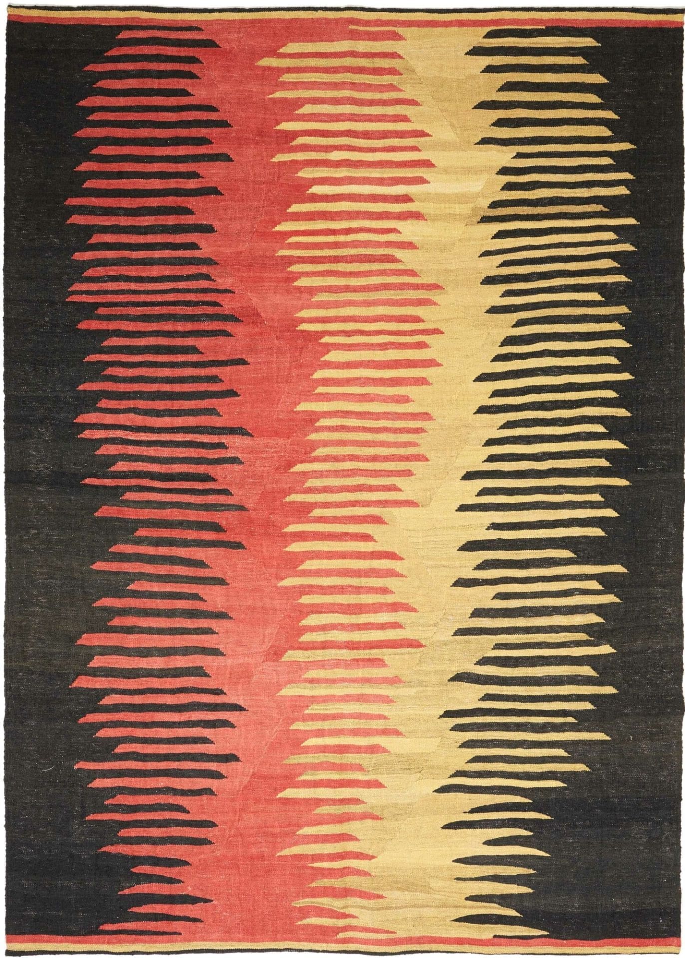 kelim-teppich-190-x-260cm-handgewebt-rustikales-flair-warm Hand-Woven Wool Kilim Persian Rug, 190 × 260 cm