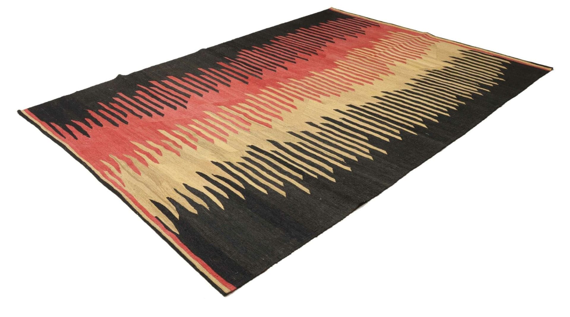 kelim-teppich-190-x-260cm-handgewebt-rustikales-flair-warm-1 Hand-Woven Wool Kilim Persian Rug, 190 × 260 cm