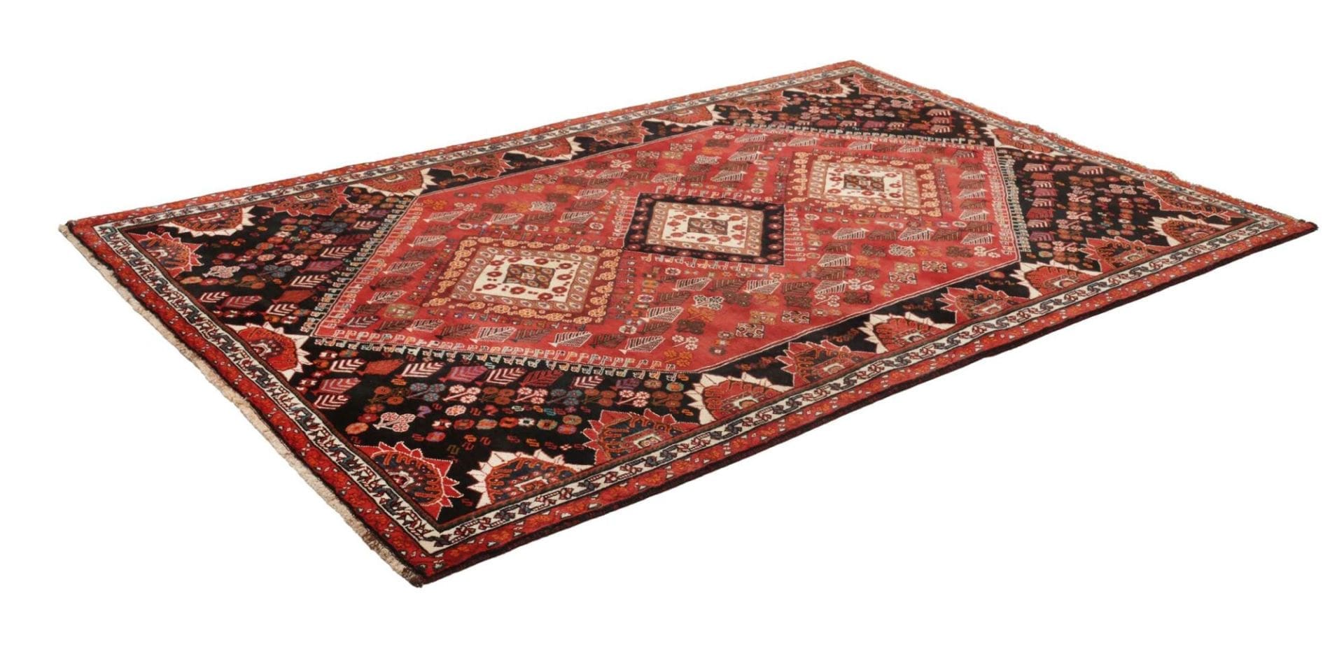 Hand-Knotted Wool Shiraz Persian Rug, 179 × 270 cm