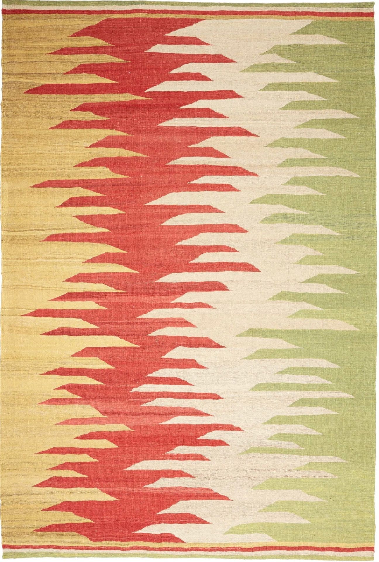 Hand-Woven Wool Kilim Persian Rug, 187 × 274 cm