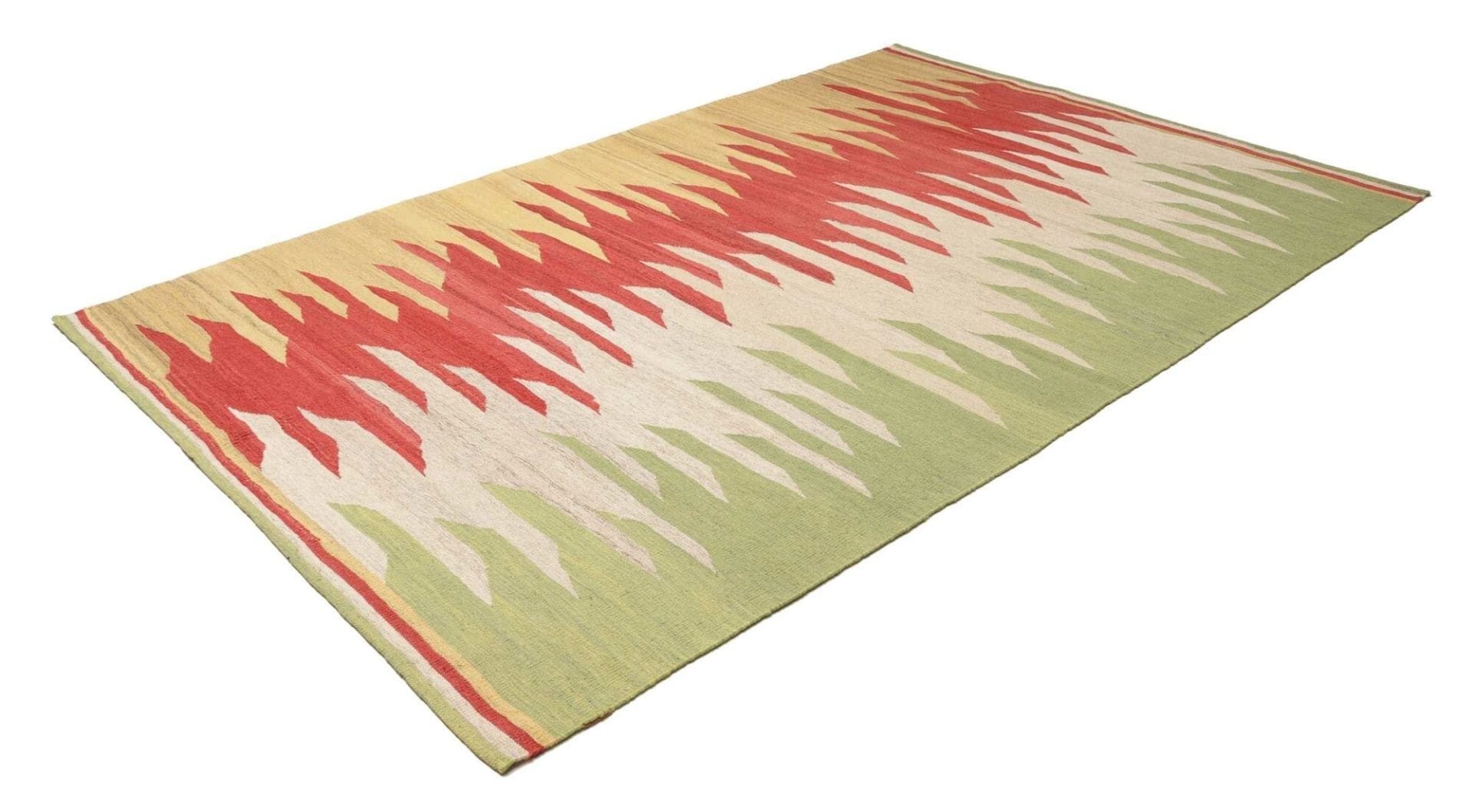 Hand-Woven Wool Kilim Persian Rug, 187 × 274 cm