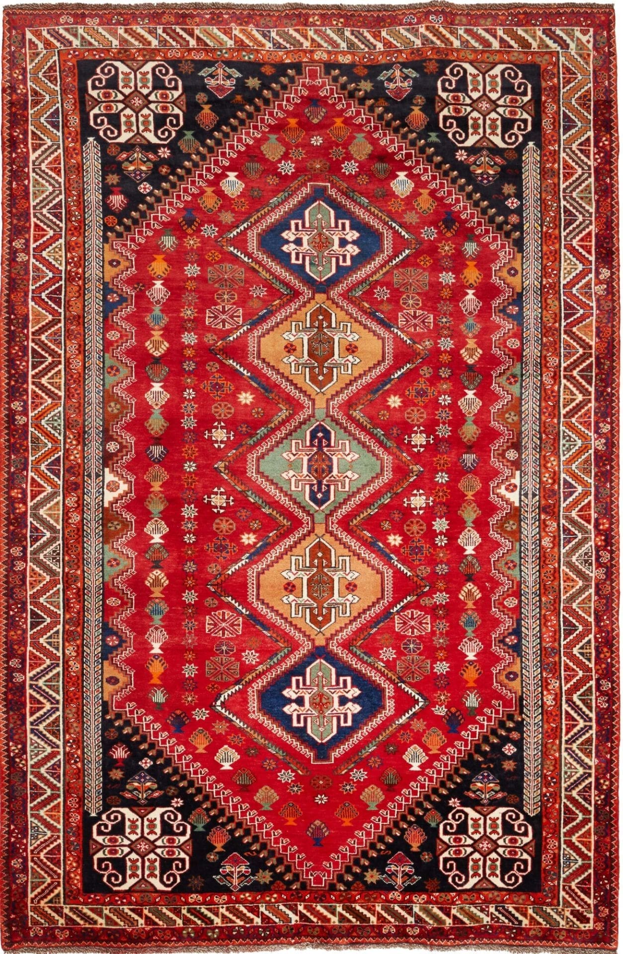 Shiraz Persian Rug 181 × 270 cm, Wool, hand-knotted