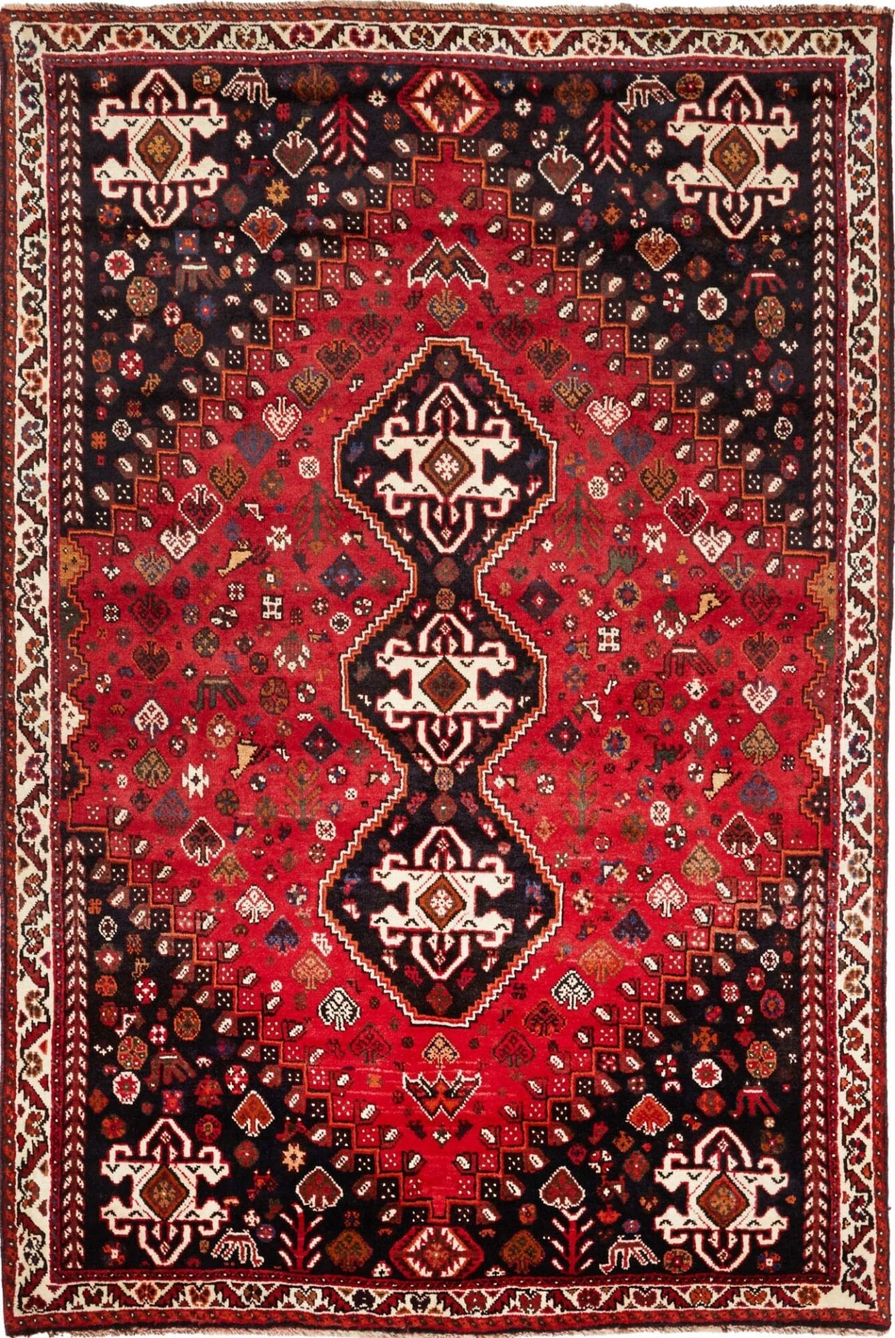 shiraz-orientteppich-178-x-262cm-geometrisches-muster-handgeknupft Shiraz Persian Rug — hand-knotted, 178 × 262 cm, Wool