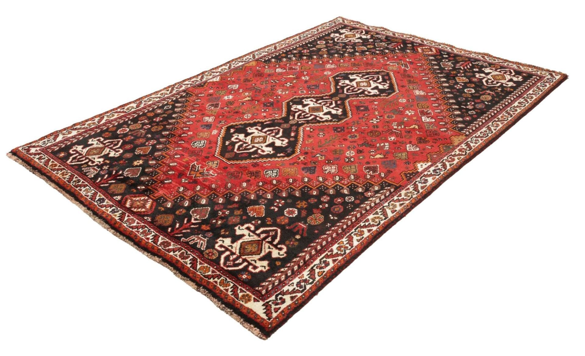 shiraz-orientteppich-178-x-262cm-geometrisches-muster-handgeknupft-1 Shiraz Persian Rug — hand-knotted, 178 × 262 cm, Wool