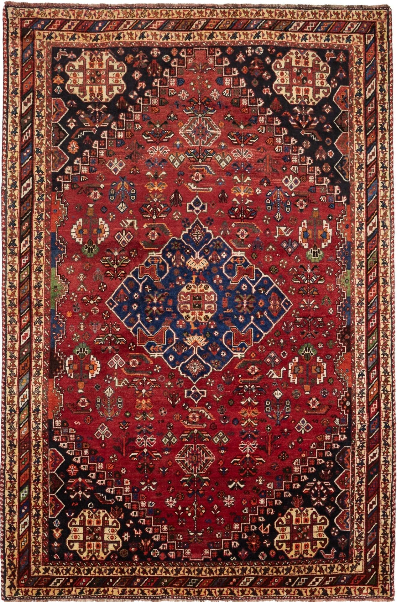Hand-Knotted Wool Qashqai Persian Rug, 181 × 270 cm