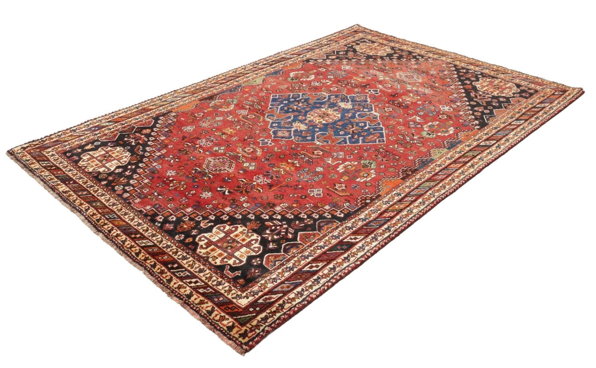 Hand-Knotted Wool Qashqai Persian Rug, 181 × 270 cm