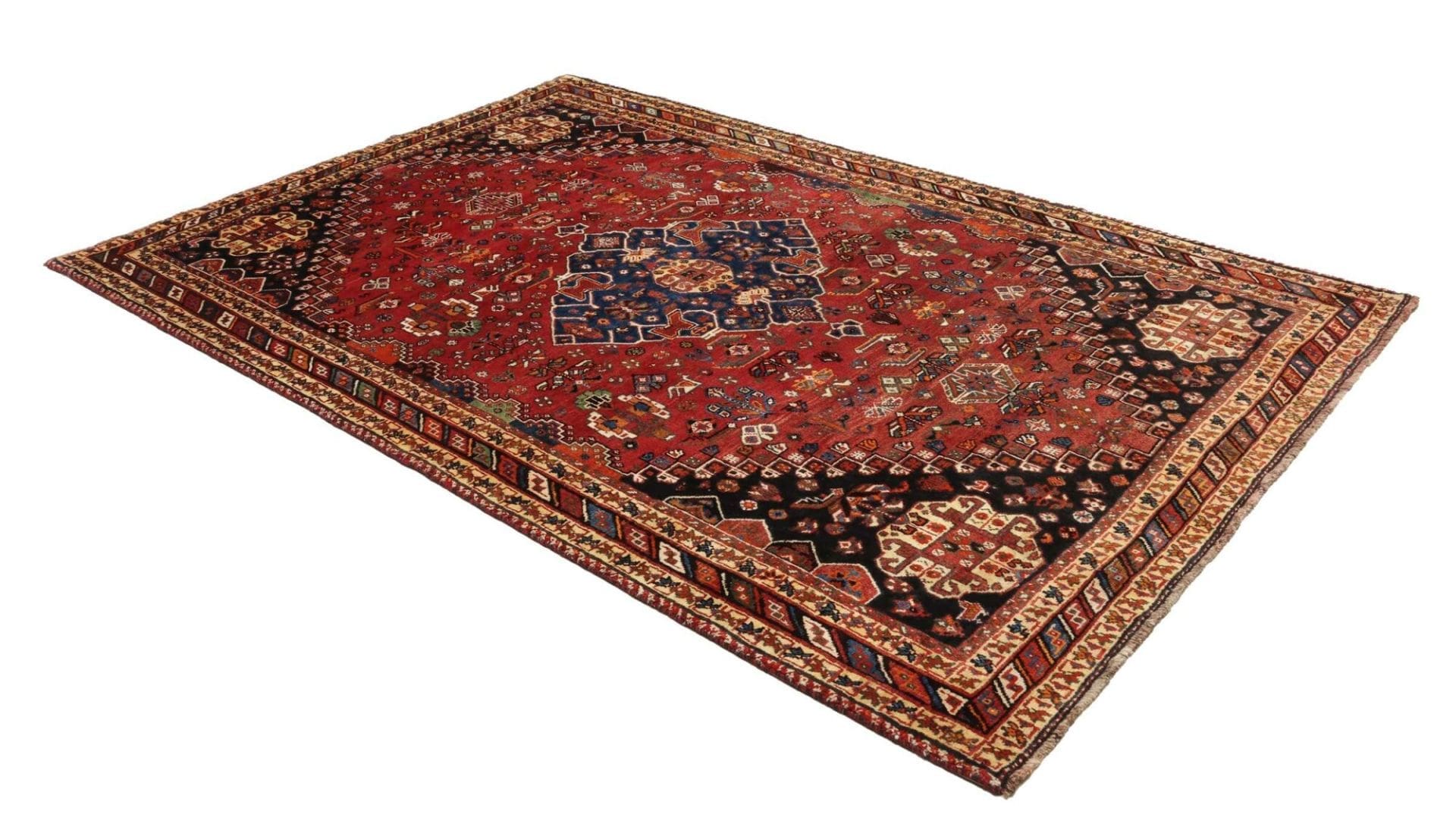 Hand-Knotted Wool Qashqai Persian Rug, 181 × 270 cm