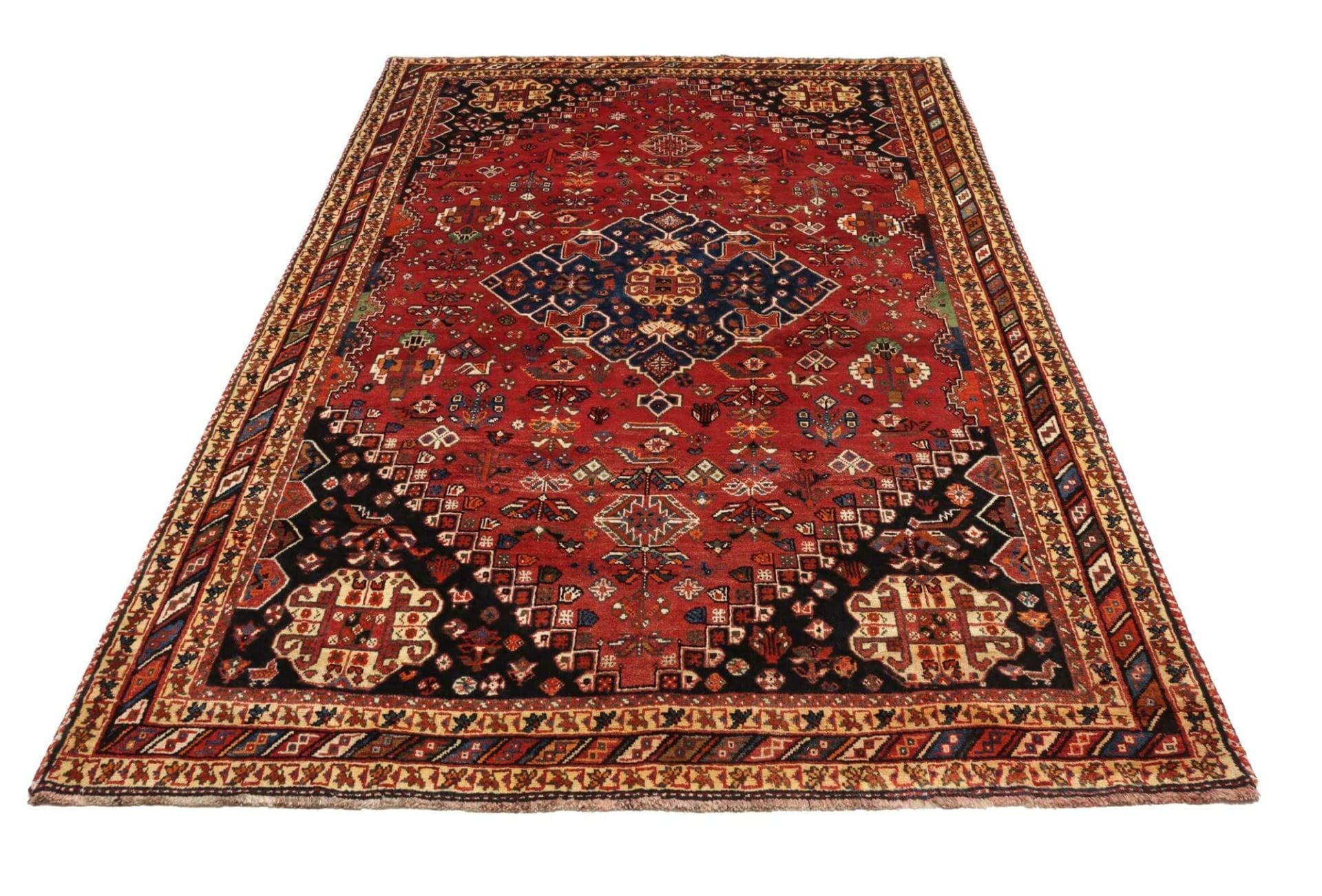 Hand-Knotted Wool Qashqai Persian Rug, 181 × 270 cm