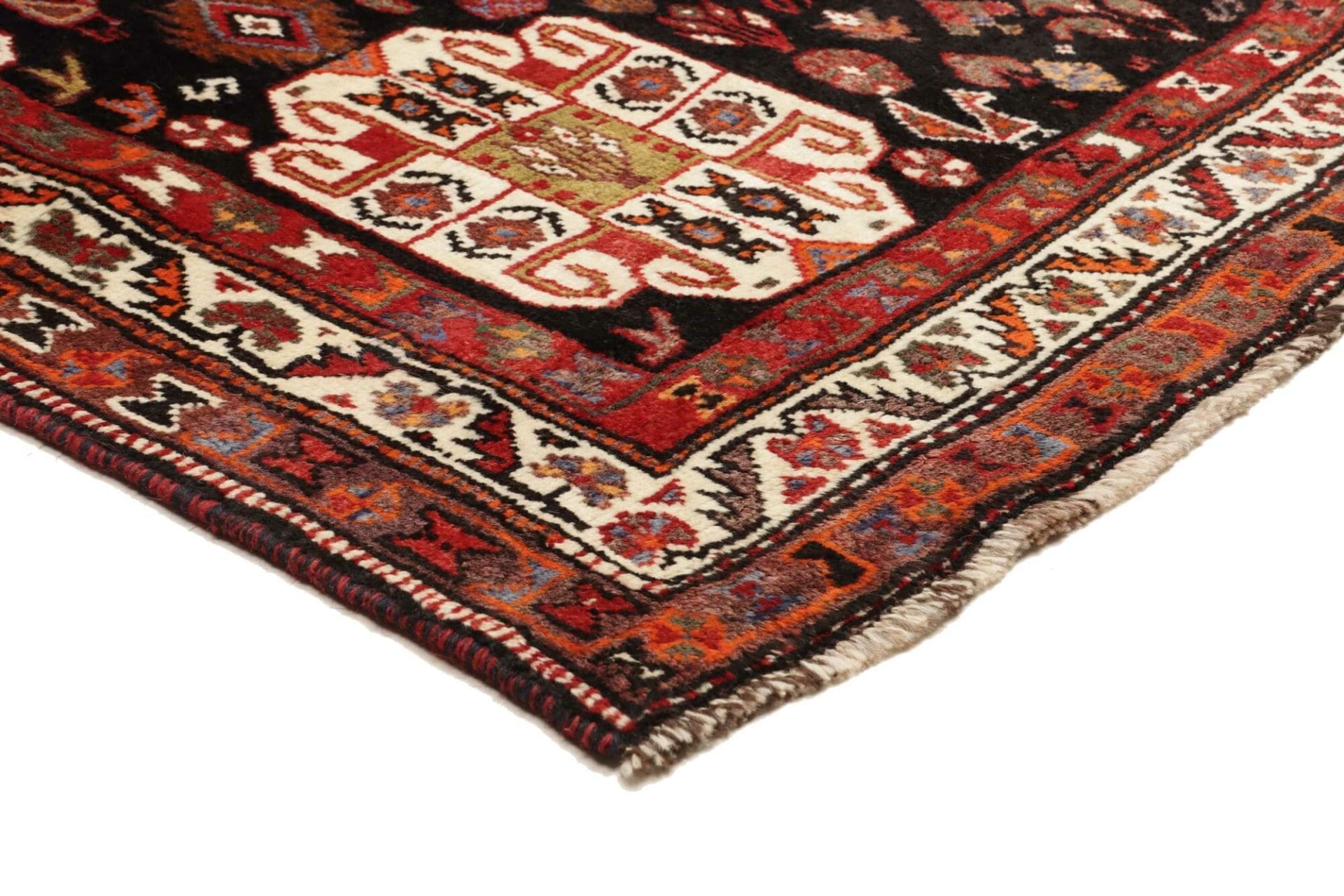 Hand-Knotted Wool Shiraz Persian Rug, 185 × 270 cm