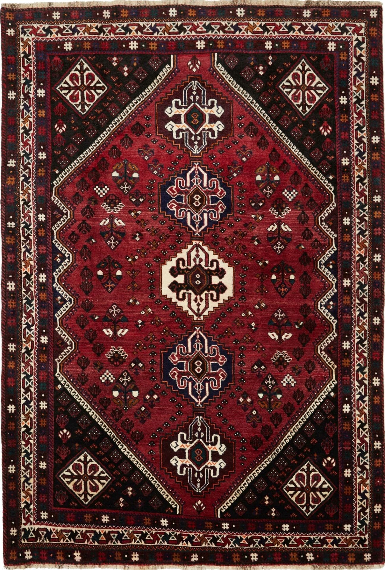Shiraz Persian Rug 183 × 268 cm, Wool, hand-knotted