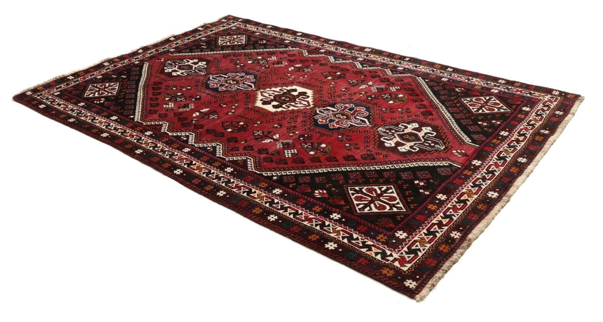 Shiraz Persian Rug 183 × 268 cm, Wool, hand-knotted