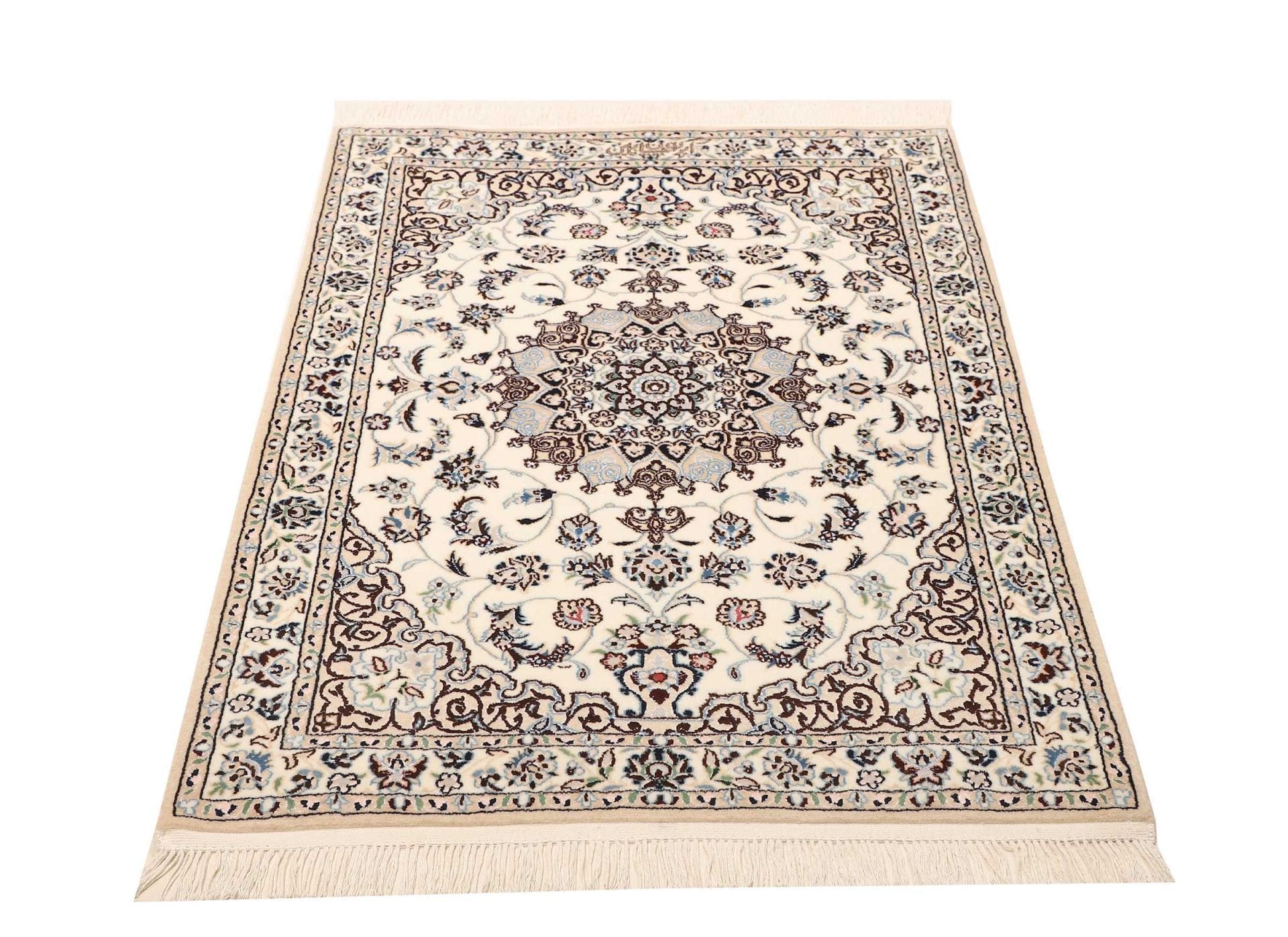 Hand-Knotted Wool Nain Persian Rug, 89 × 123 cm