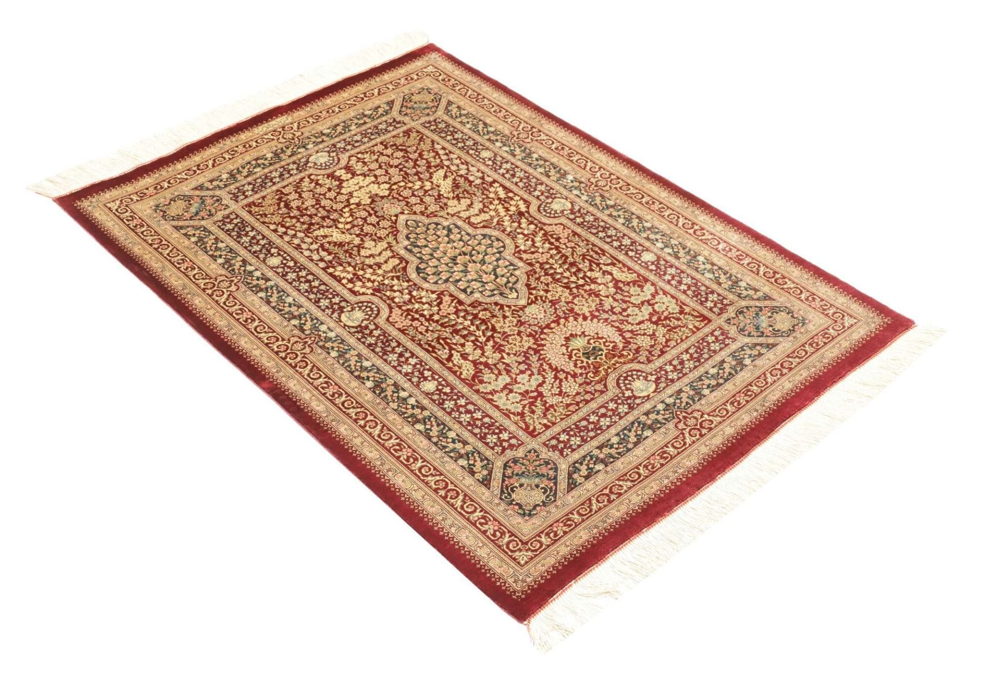 Qom Persian Rug 83 × 117 cm, Silk, hand-knotted