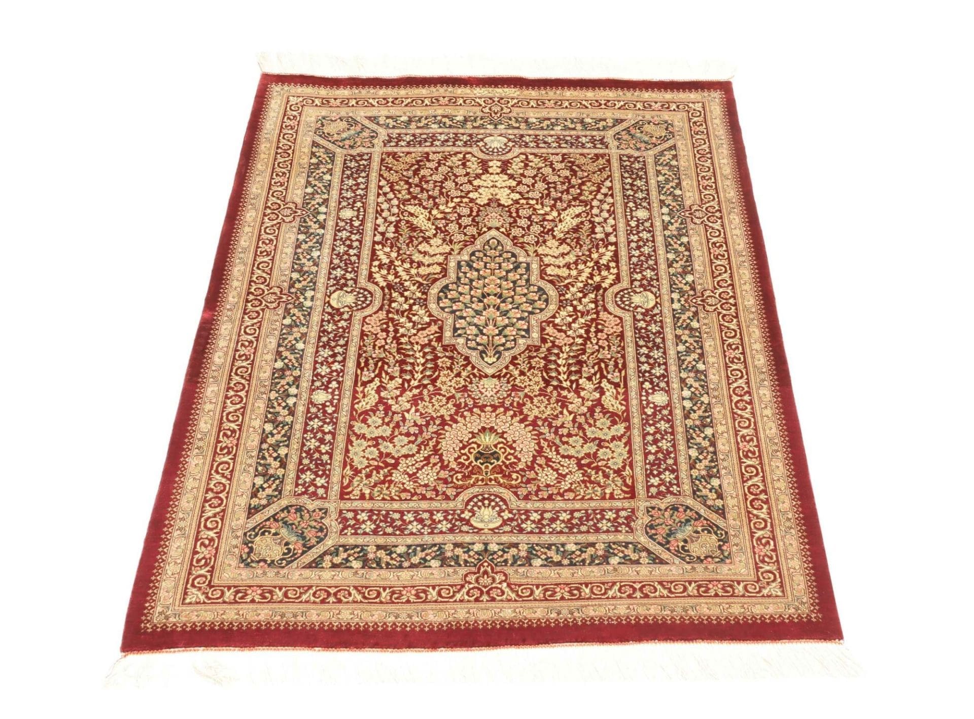 Qom Persian Rug 83 × 117 cm, Silk, hand-knotted