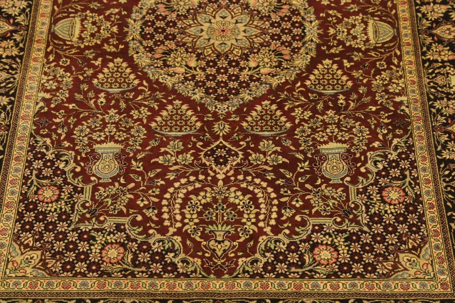 Hand-Knotted Silk Qom Persian Rug, 83 × 120 cm