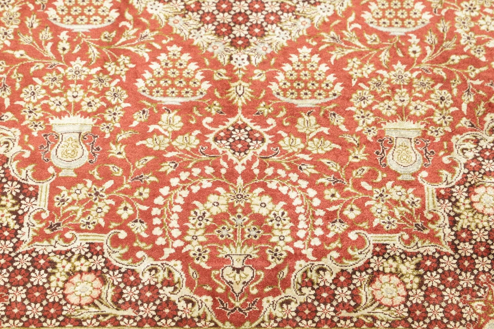 Hand-Knotted Silk Qom Persian Rug, 83 × 120 cm