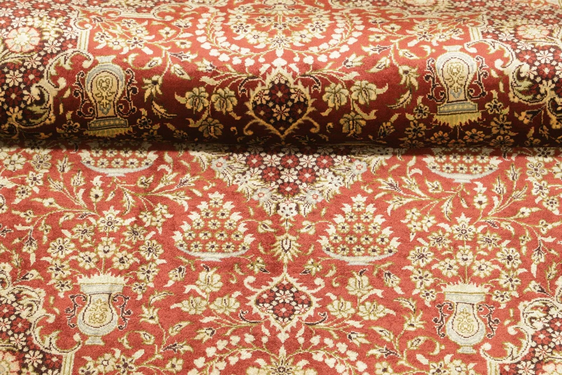 Hand-Knotted Silk Qom Persian Rug, 83 × 120 cm