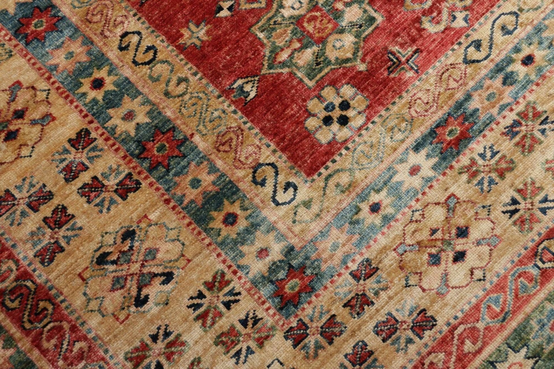 Hand-Knotted Wool Kazak Pakistani Rug, 281 × 374 cm
