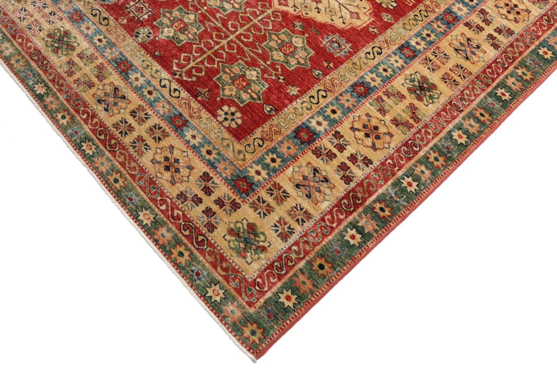 Hand-Knotted Wool Kazak Pakistani Rug, 281 × 374 cm