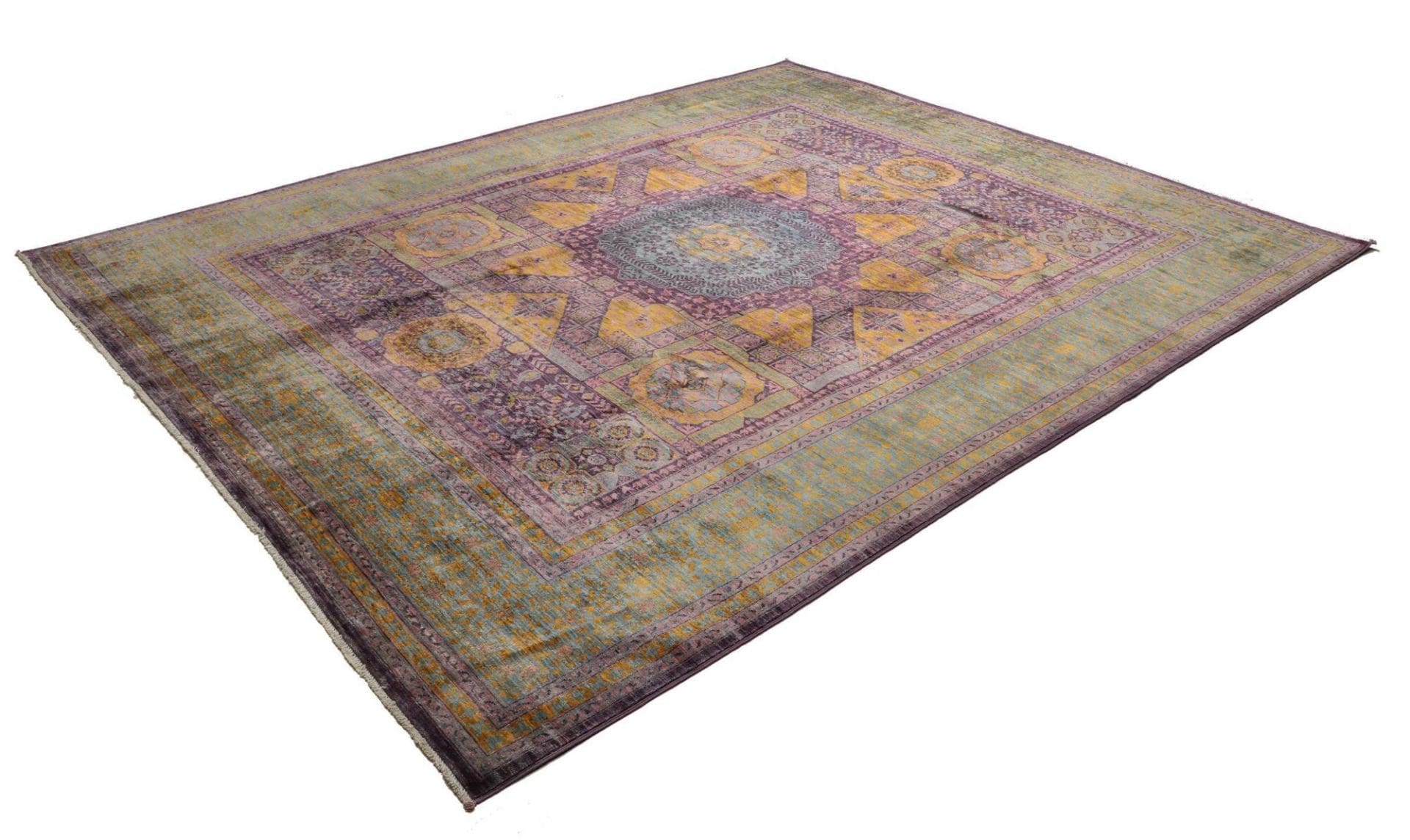 Hand-Knotted Wool Mamluk Pakistani Rug, 246 × 303 cm