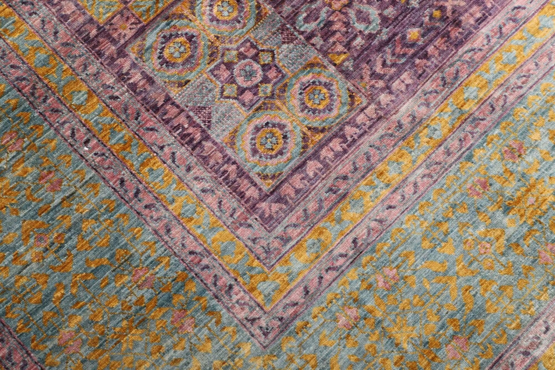 Hand-Knotted Wool Mamluk Pakistani Rug, 246 × 303 cm